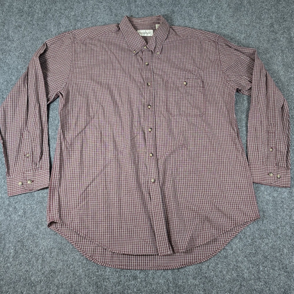 Mens Sedgefield Plaid Button Down Long Sleeve Dress Shirt‎ Vintage